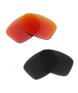 HKUCO Red+Black Polarized Replacement Lenses For Oakley Jupiter Squared Sunglasses